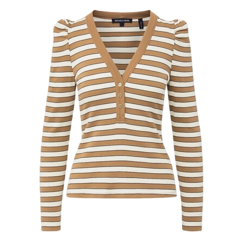 $295 New VERONICA BEARD Dekalb Top in Camel Size XS